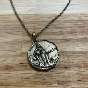 Two sided Aquarius necklace charm